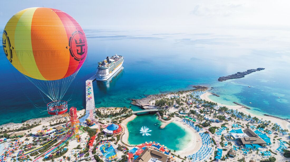 Aerial View of Royal Caribbean's Private Island Cococay