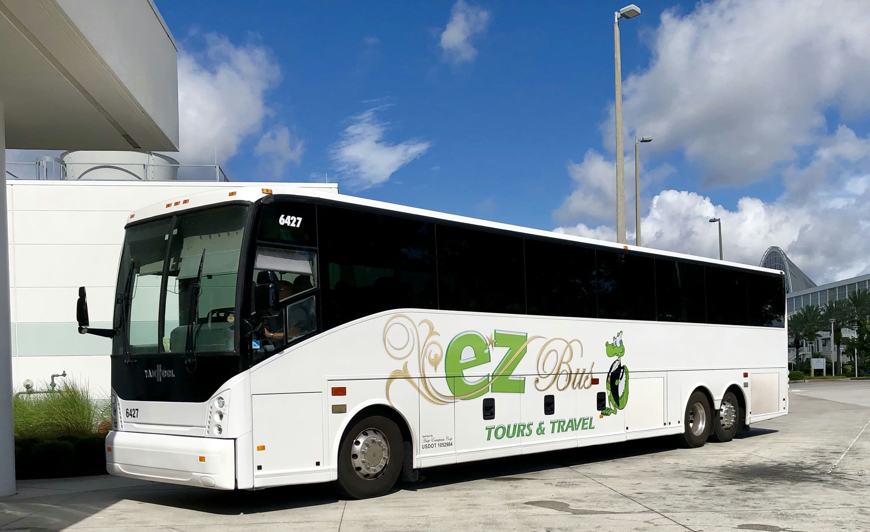 Full-size EZ Bus motorcoach exterior